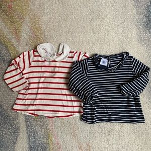 Set of 2 Petit Bateau Shirts - VGUC, 12m